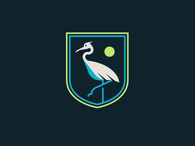 Flamingo Badge bird digital illustration flamingo heron illustration shield vector