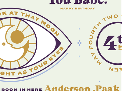 Anderson .Paak Themed Birthday Card Elements birthday birthday card eye moon stars sun