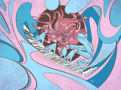 Piano Girl / Live Painting abstract art concept digital illustration illustration art illustrator