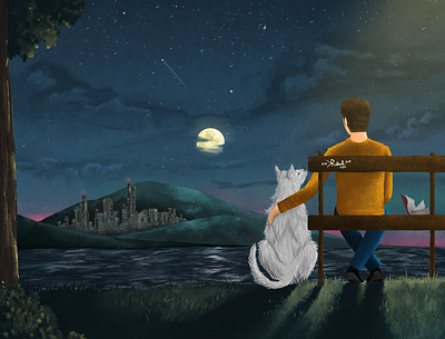 Calm Night art artwork design digital drawing dribbble graphic graphic design illustration instagram photoshop