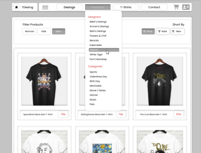 WebDesign for Creatable T-Shirts branding design ui ux