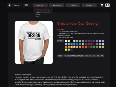 T-Shirt Design Website app branding design ui ux