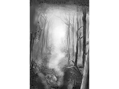 La forêt background concept art digital painting illustration