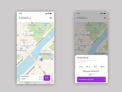 NYC Garage Parking app design colors mobile app design uidesign uxdesign