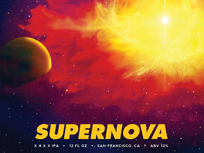 Space Age Supernova beer beer branding branding design digital painting illustration packaging photoshop space space age supernova