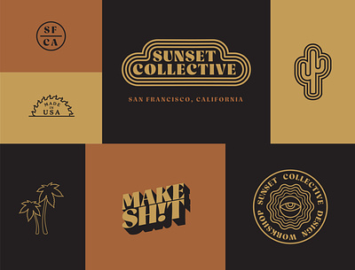Sunset Collective branding california design icon identity illustrator logo minimal typography vector