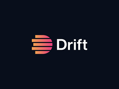 Drift brand branding d design drift gradient graphic design icon line logo logotype minimal simple speed studio