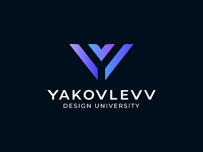 Yakovlevv branding design education gradient graphic design icon lessons letter logo logotype minimal minimalist school schooling simple typography ui ux v y
