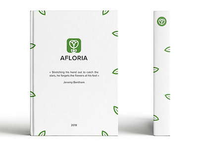 Afloria book branding design flat flowers green icon logo logolab minimal