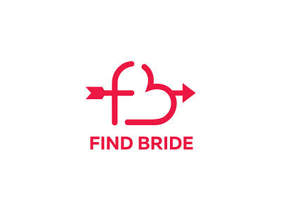 Find Bride arrow bride design fb find icon logo logolab love minimal