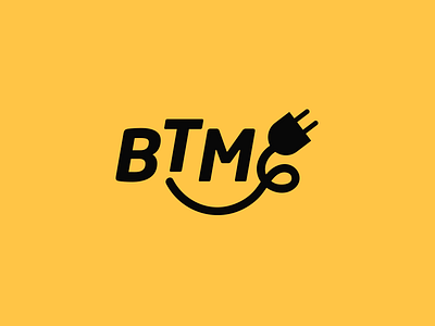 BTM big technomarket design equipment font icon logo logolab minimal socket