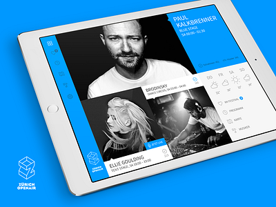 Zürich Openair Festival app design flat ui ux