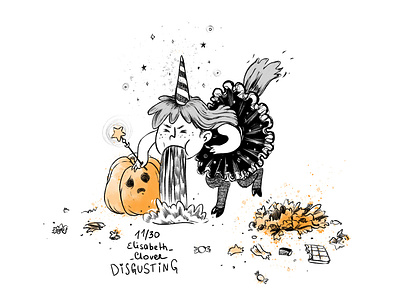Disigusting candies fairy halloween illustration illustrator pumpkin unicorn unicornvision