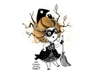 Little witch children children book illustration childrens illustration fairy helloween illustration illustrator inktober2020 pumpkin raven witch witchcraft