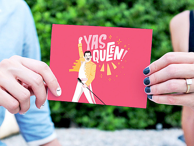 Yas Queen greeting card handlettering illustration lettering
