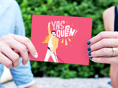 Yas Queen greeting card handlettering illustration lettering