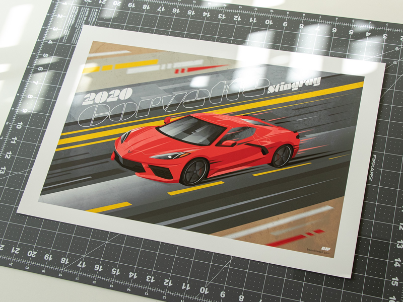 2020 Corvette Stingray Print benwhitesell poster adobe illustrator photoshop illustration design automative car stingray 2020 c8 chevrolet corvette