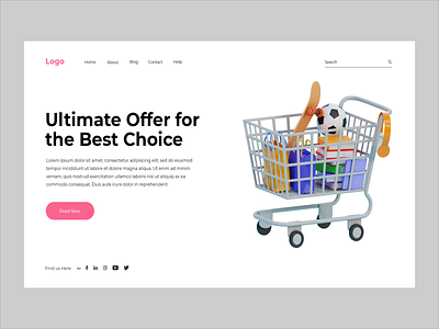 Online Shop : Landing page Design hero banner hero section interface landing landing page online shop shopping ui design uiux ux design web design