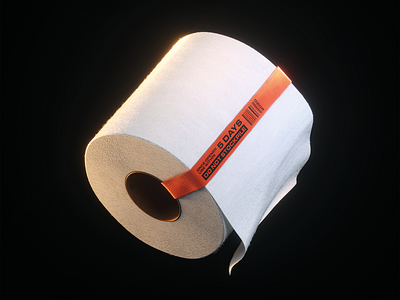 Toilet Roll 🧻🧻🧻 3d bog roll cinema4d octane substance substance designer texturing toilet toilet roll