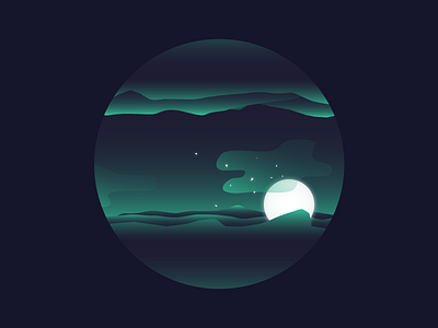 Daily #8 / Moon colour daily gradient illustration jack harvatt magic new vector