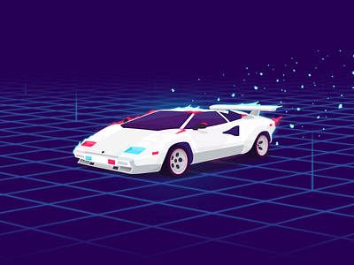 Daily #10 / Beep Beep Zap 80s car colour daily gradient illustration jack harvatt magic new vector