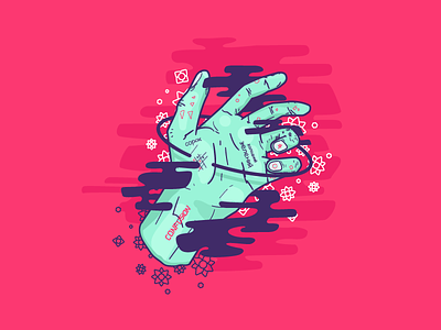 Daily #40 / give us a hand here colour daily gradient illustration jack harvatt magic new vector