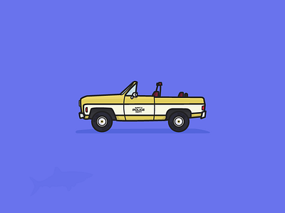 Daily #62/ that police car from Jaws colour daily gradient illustration jack harvatt magic new vector