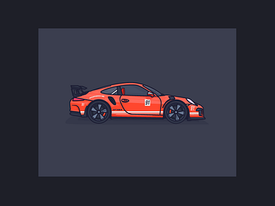 Daily #91(1)/ GT3 RS car colour cool shit daily gradient illustration jack harvatt magic new vector wavey
