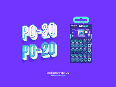 Pocket Operator 20 / PO-20 bold bright funky illustration music synthesizer type