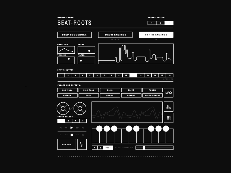 project beat-roots beats daily ish drums interaction interface music sequence synth ui ux