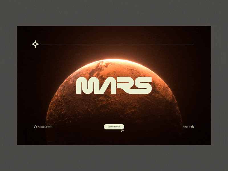 MARS 🖖 3d animation cinema 4d custom type design interaction interface loop mars planet space