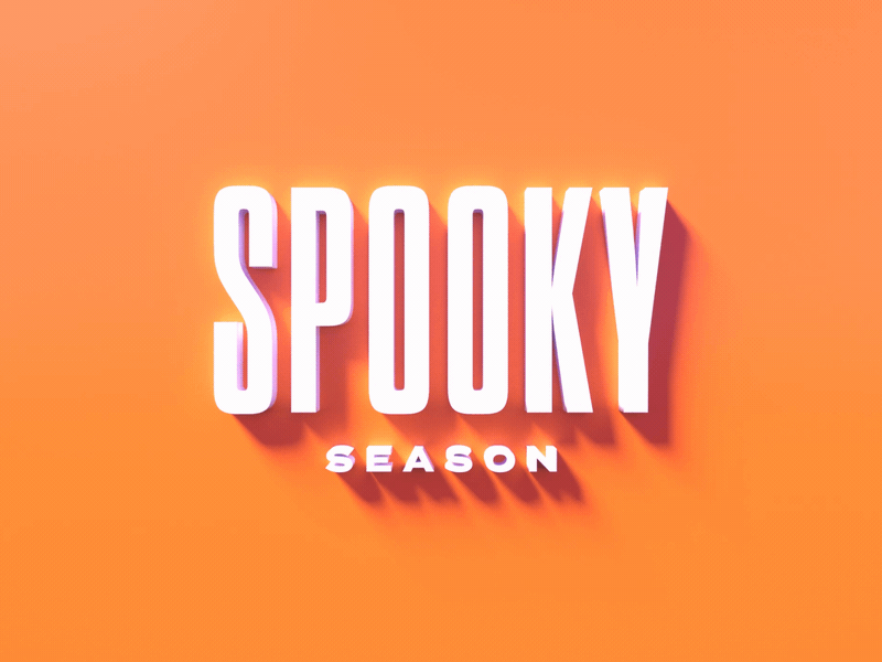 Spooky Season 3d animation c4d exploration halloween interaction letters orange pumpkin rd season spooky type