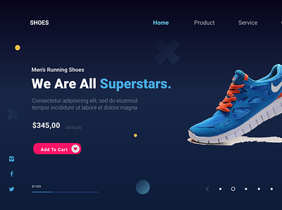 Shoes Landing Page animation design graphic design logo ui uidesign ux web website