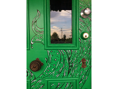 Vines Village Door Art door door art flax green door hand drawn illustration marker pen molotow mural muralart new zealand painting water