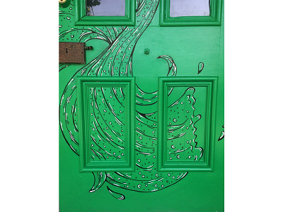 Vines Village Door Art door door art flax flow flowing flowing illustration green green door hand drawn harakeke illustration molotow mural mural art new zealand pen water