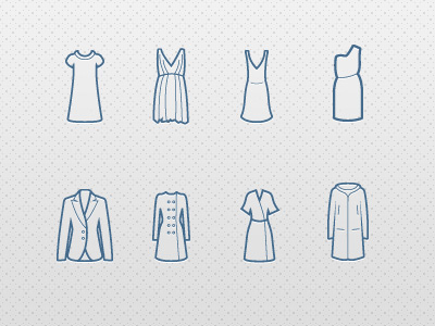 Types of clothing icons clothing icon types vector