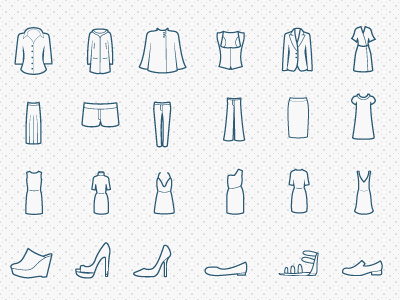 Types of clothing icons clothing icon vector