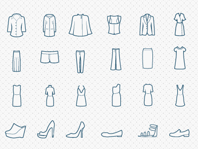 Types of clothing icons