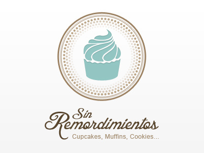 Sin Remordimientos; Cupcakes, Muffins, Cookies... cookies cupcake logo muffins poststamp sello stamp vector