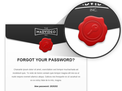 Emailing Forgot your password? design emailing icon key password postmarked wax