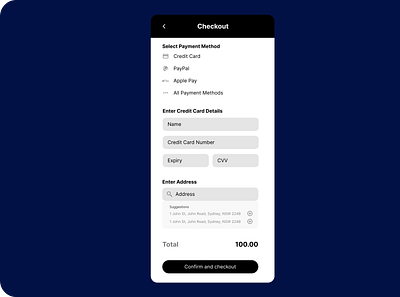 Daily UI #2 - Checkout Screen App app australia challenge dailyui dailyui2 design designer graphic design icon illustration logo ui ux