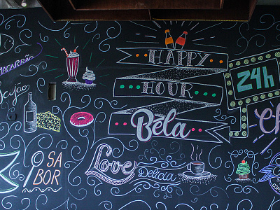 ChalkWall art calligraphy chalk chalk art chalkboard drink happy hour illustration lettering wall