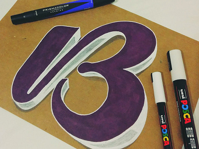 B Letter art b design letter lettering posca prismacolor shadow