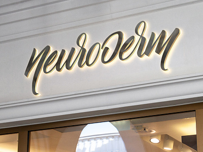 Neuroderm | Logo branding brush calligraphy dermatology handmade logo neurology