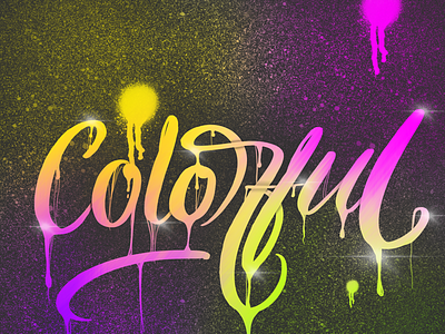 Colorful calligraphy ipad pro lettering procreate