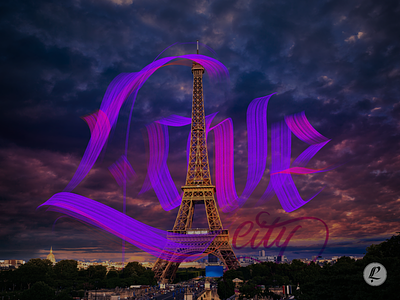 Love City calligraphy france ipad pro paris procreate tour eiffel