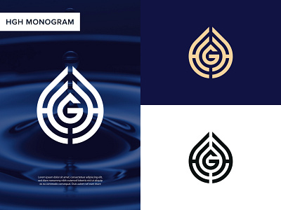 HGH Water Drop Logo brand design brand designer brand identity branding ghh hgh hgh logo hgh monogram hhg illustration lettermark lettermark logo logoicon monogram monogram design monogram logo monoline plumbing waterdrop