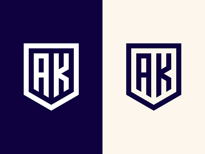 AK Monogram a ak logo ak monogram brand identity branding branding agency business clean creative identity initial initial letter logo initial logo k lettering lettermark logo awesome logotype monogram logo shield