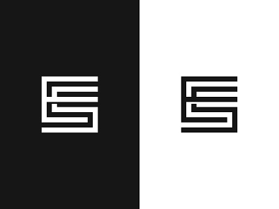 ES Logo app brand design branding e es es logo es monogram flat icon illustration mark minimal monogram monoline s typography vector