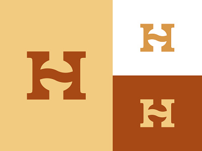 Letter H Logo With Coffee Bean